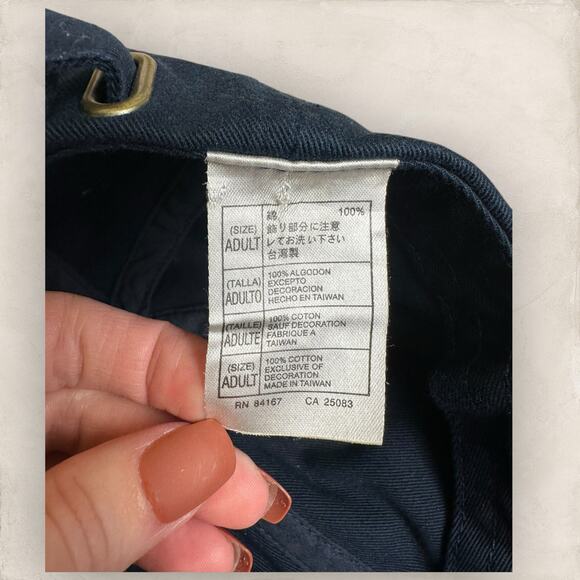 Vintage Mickey Mouse Hat Cap Strapback Navy Blue Walt Disney World Cartoon y2k - Picture 4 of 4